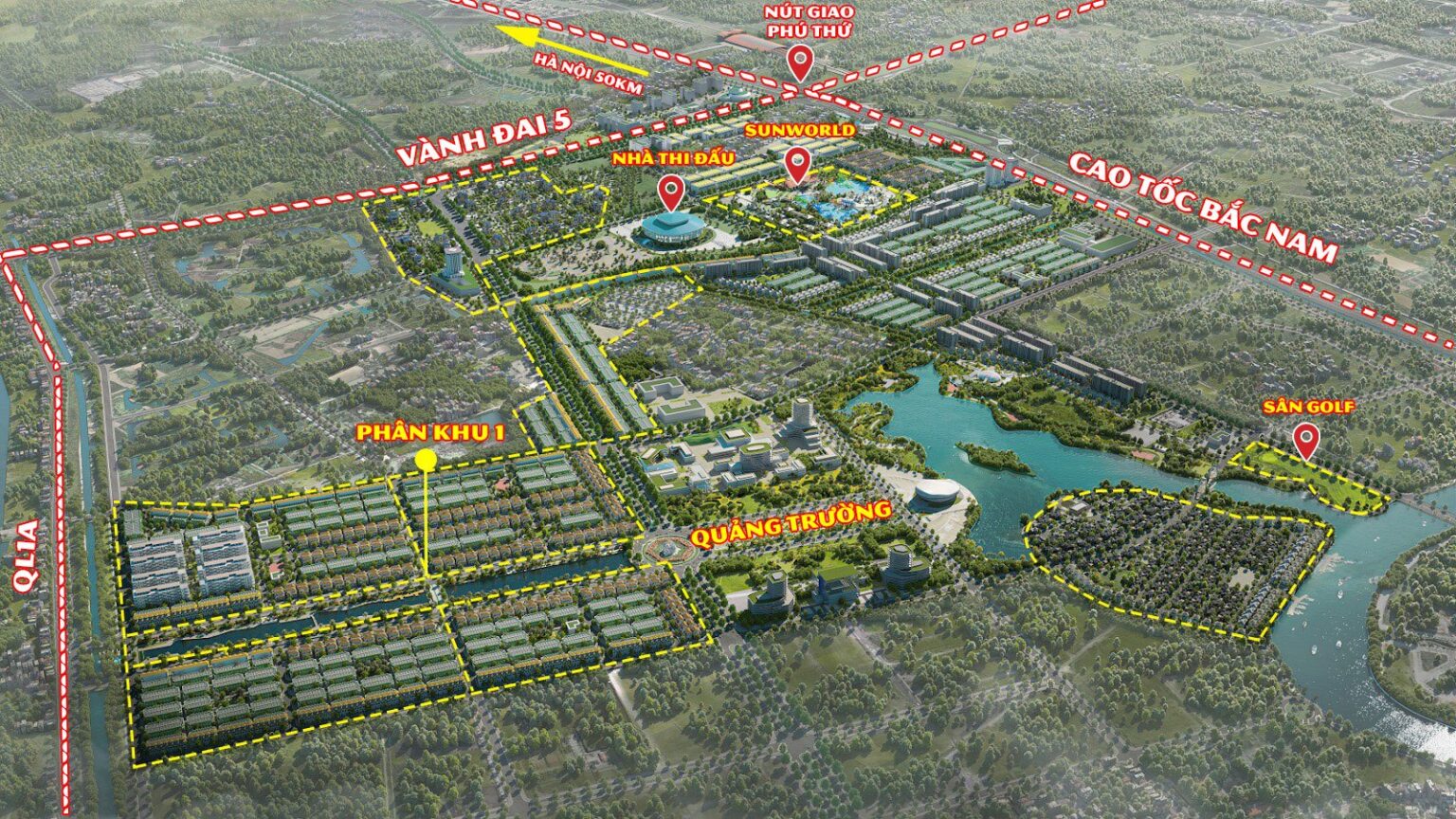 vị trí dự án sun urban city hà nam