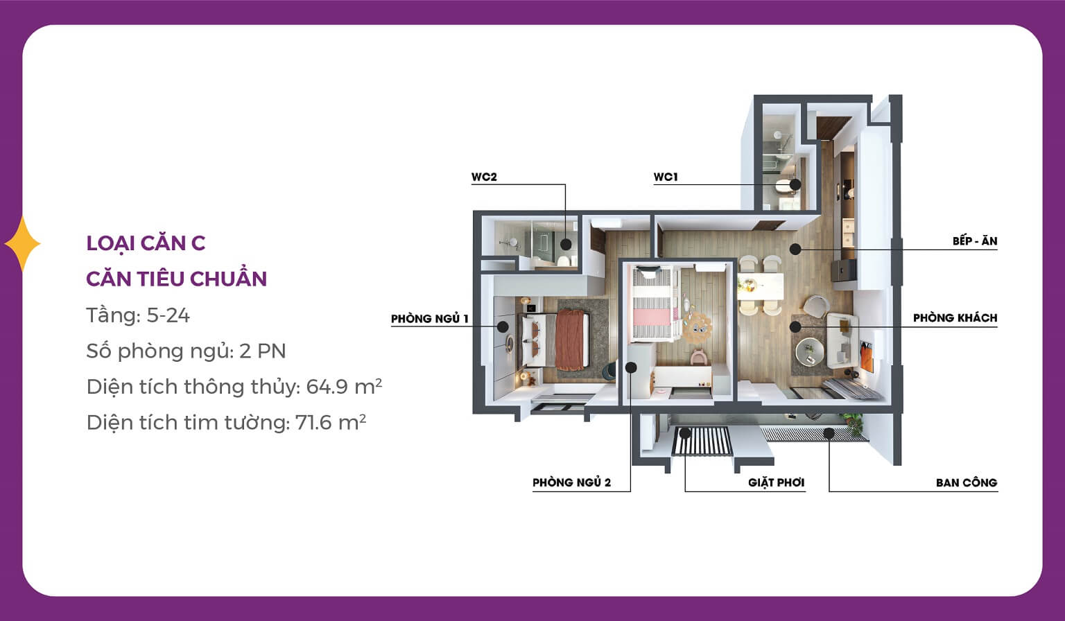 thiết kế căn hộ mia center point đà nẵng