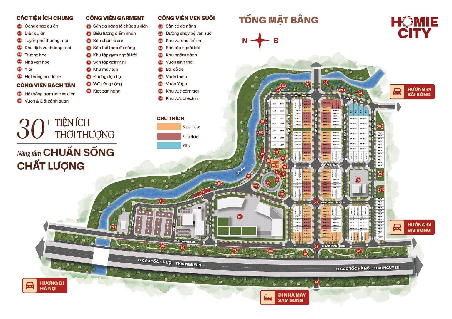 mặt bằng dự án homie city phổ yên thái nguyên