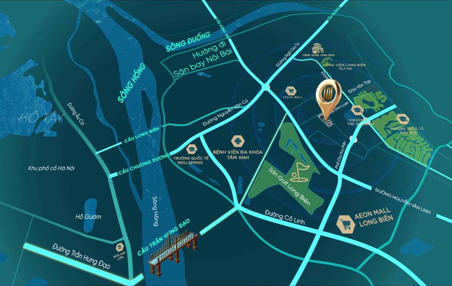 vị trí dự án long biên central