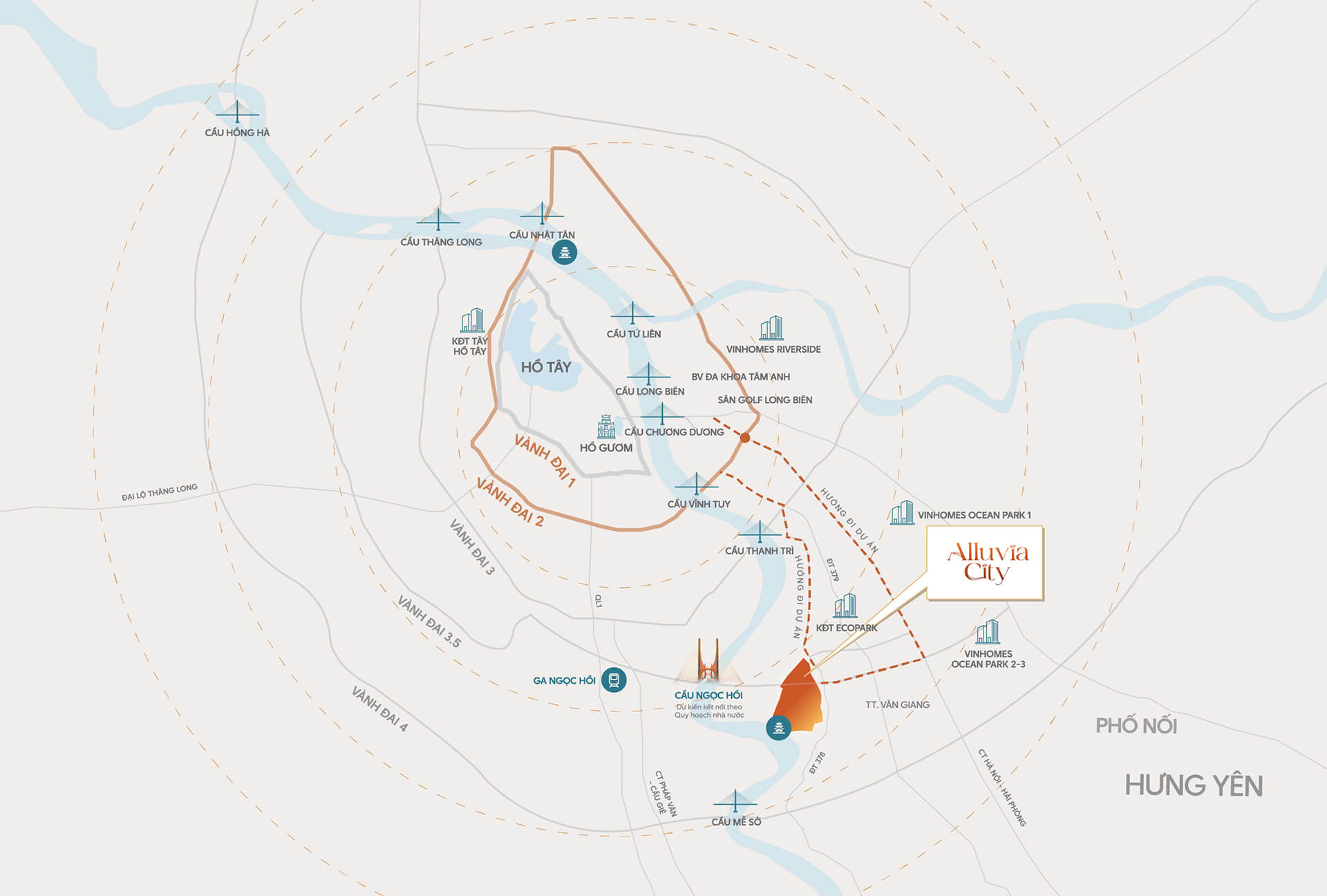 vị trí dự án alluvia city văn giang hưng yên
