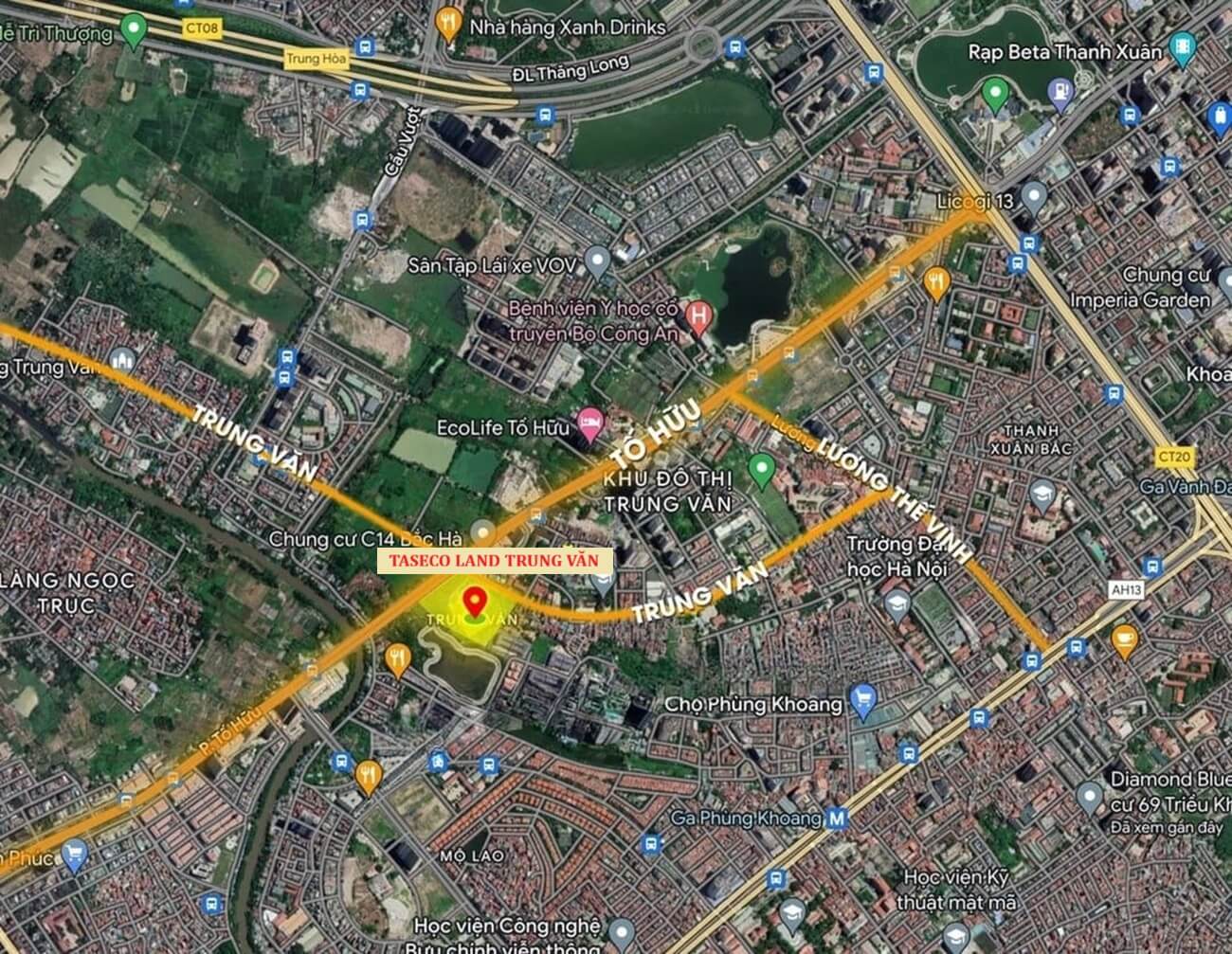 vị trí dự án taseco trung văn